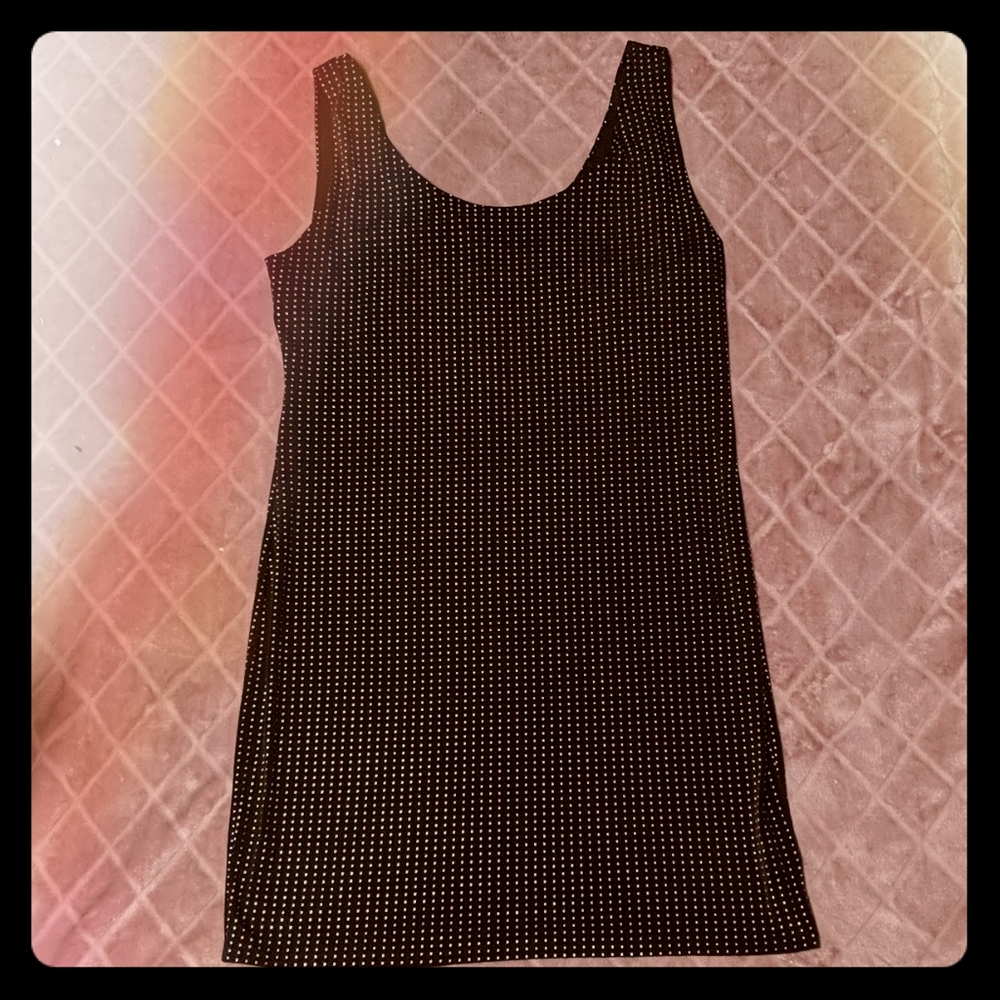 NWT Rock and Republic Grid Lock Black Mini Dress